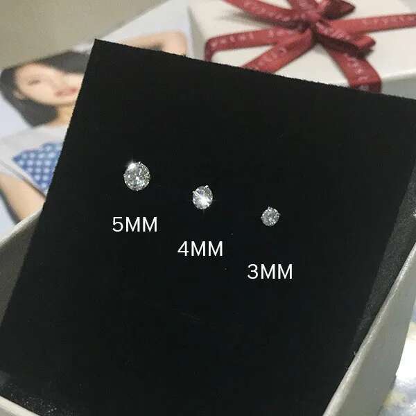 Real 0.5-1 Carat D Color Moissanite Stud Earrings For Women Top Quality 100% Sterg Sier Sparkg Wedding Jewelry