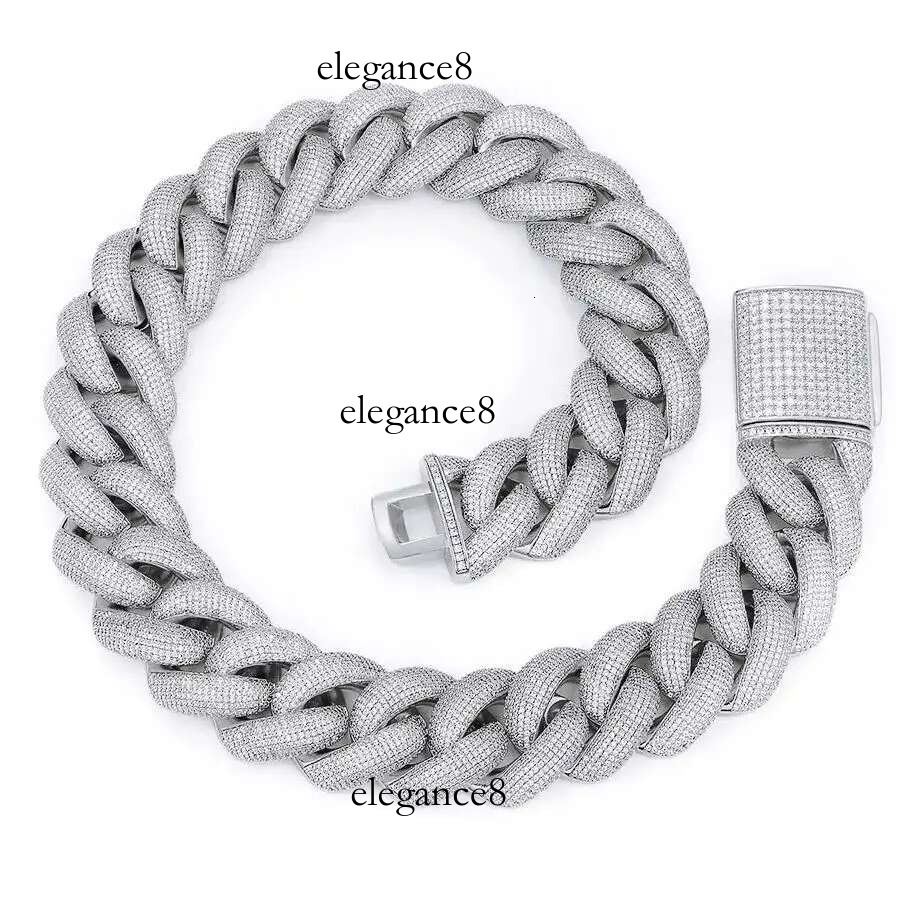 25MM 8 Rows Cluster 5A Dia Mens Full Iced Out Cuban k Gold/Sier Plated Bg CZ Bubble Chain Rapper Jewelry