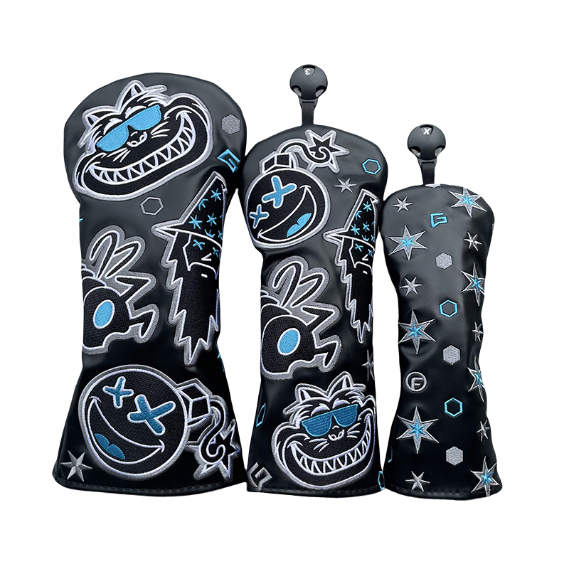 Golf Club Headcovers Wizard Bug Cats Fashion cut Driver Fairway Hybrid Cover Waterproof Protector Set Soft Durable Golf headCovers