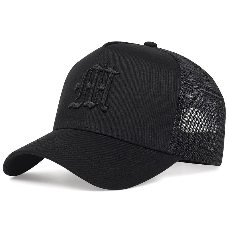 Neutral Gothic letter embroidered baseball net hat spring and summer outdoor adjustable casual sun protection 250228