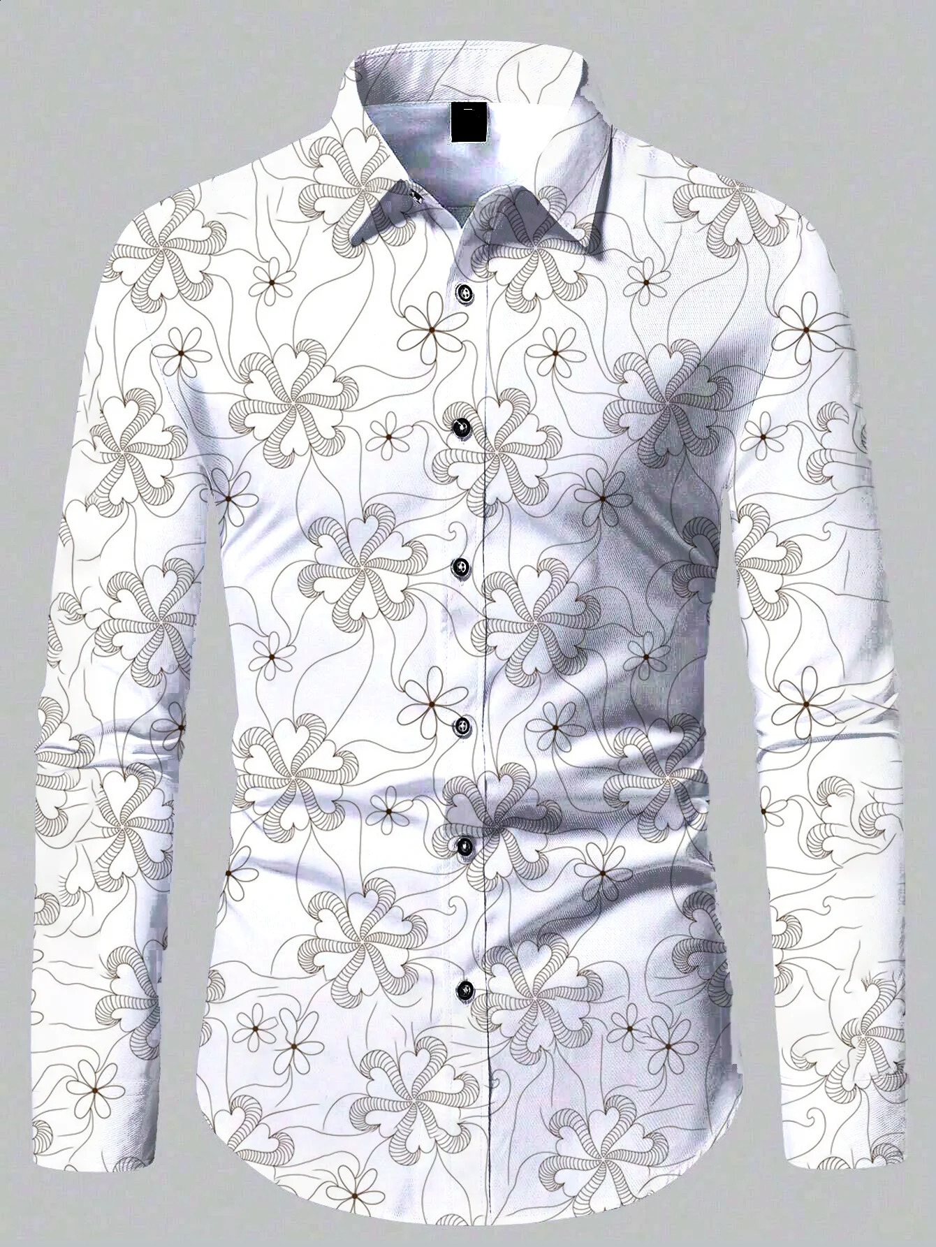 High Quality 3d Printed Floral Pattern Comfortable Shirt Beach Sun Casual Slim Fit Fashion Mens Shirt Fashion Long Sleeve Shirt 250225