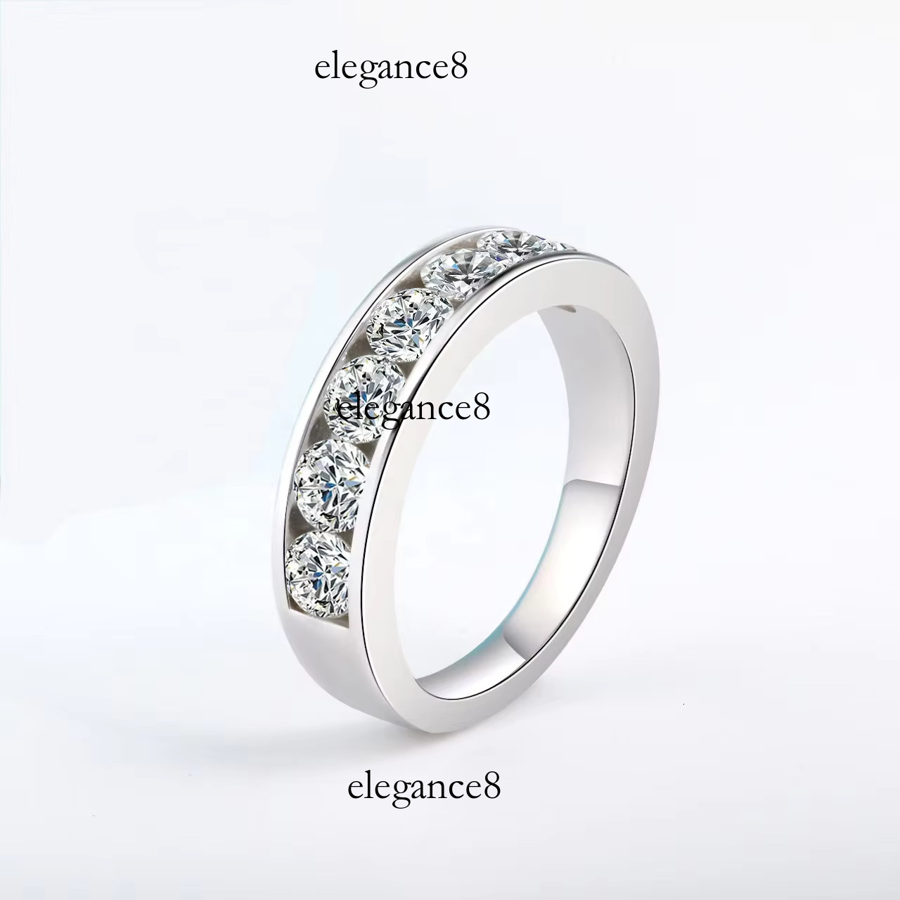 Pure sier inlaid moissanite ring, high-end men's and women's jewelry gift