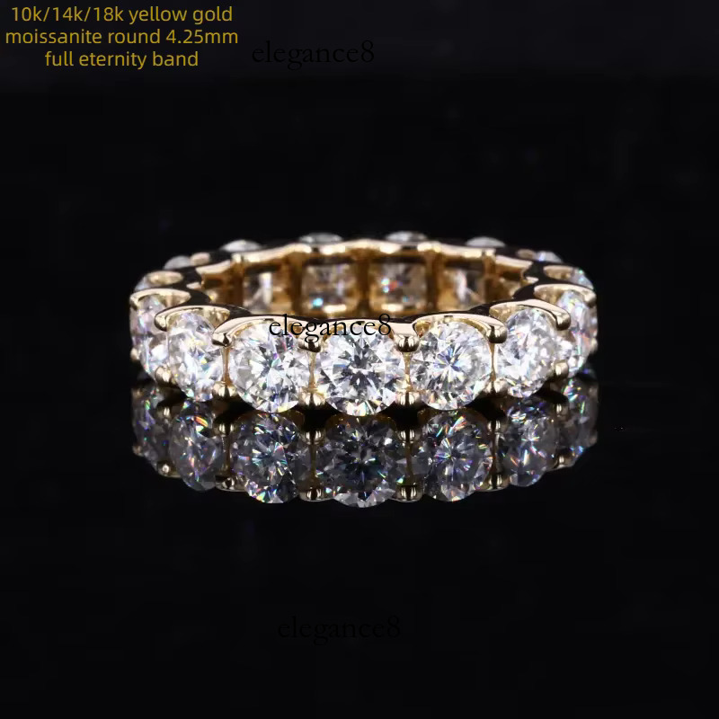 Laboratory grown silica jewelry 10k 14k ring, eternal wedding ring