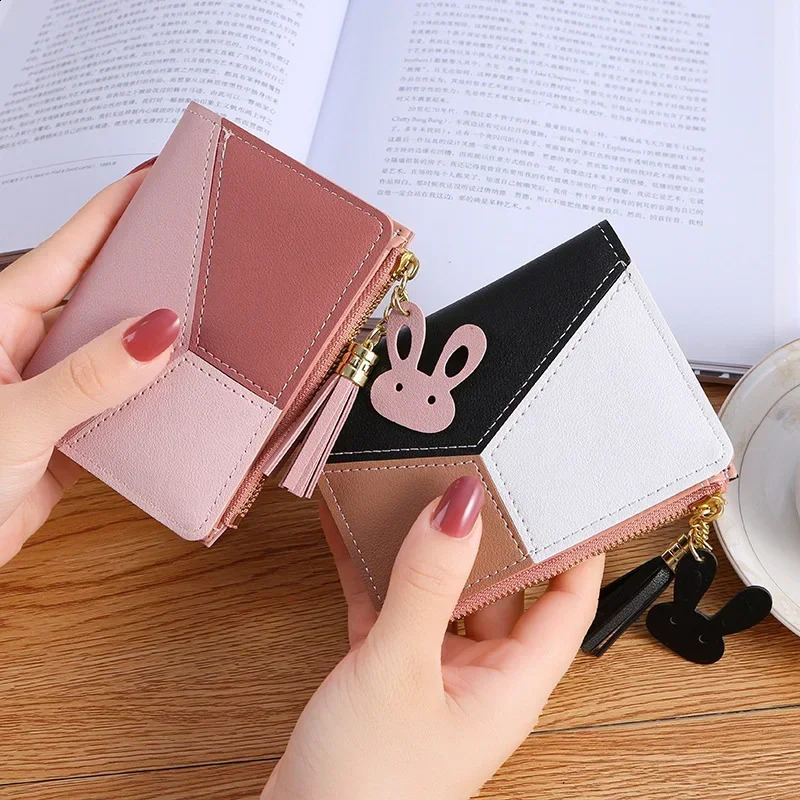Womens Wallet PU Leather Womens Wallet Made of Leather Women Purses Card Holder Foldable Portable Lady Coin Purses 250228