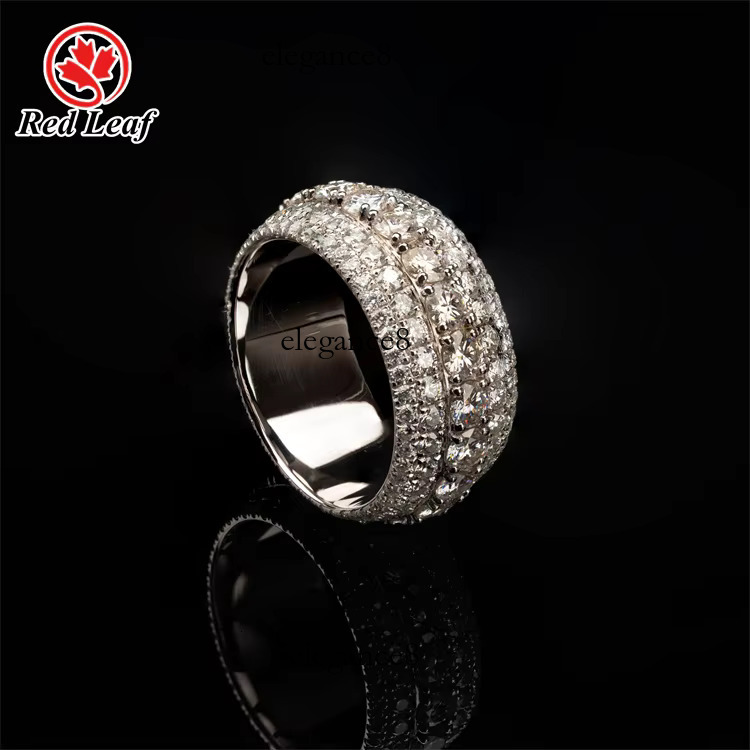 Redleaf Sier Moissanite Ring With Round Shape White Color D VVS1 1mm Moissanites for Customized Jewelry Making