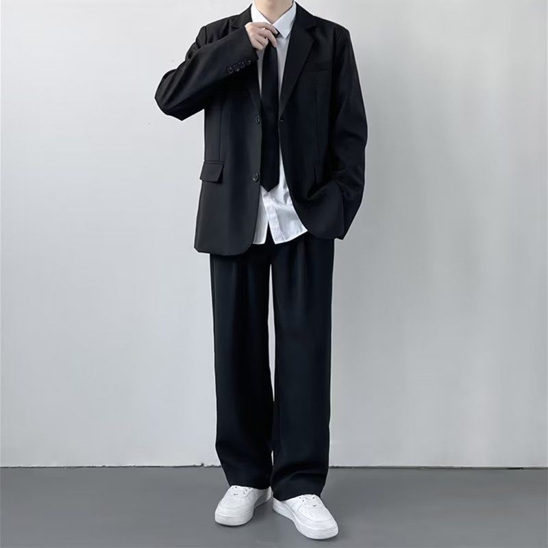 P229 Stylish Men's Fall Suit Jacket for Students - Perfect Fit for College Class Outfits & Grad Pictures