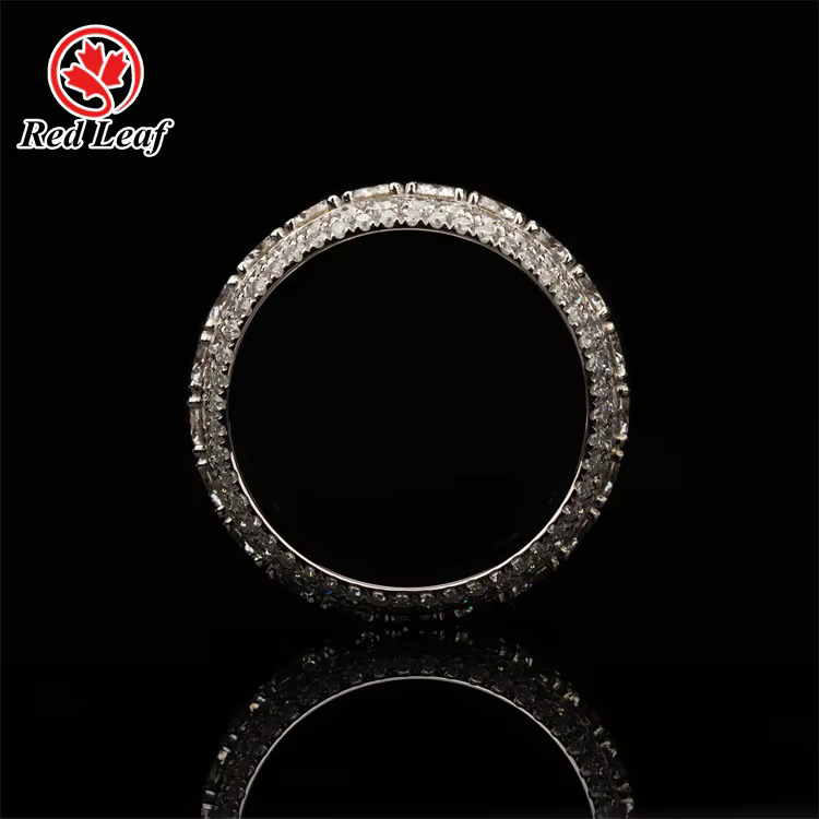 Redleaf Sier Moissanite Ring With Round Shape White Color D VVS1 1mm Moissanites for Customized Jewelry Making