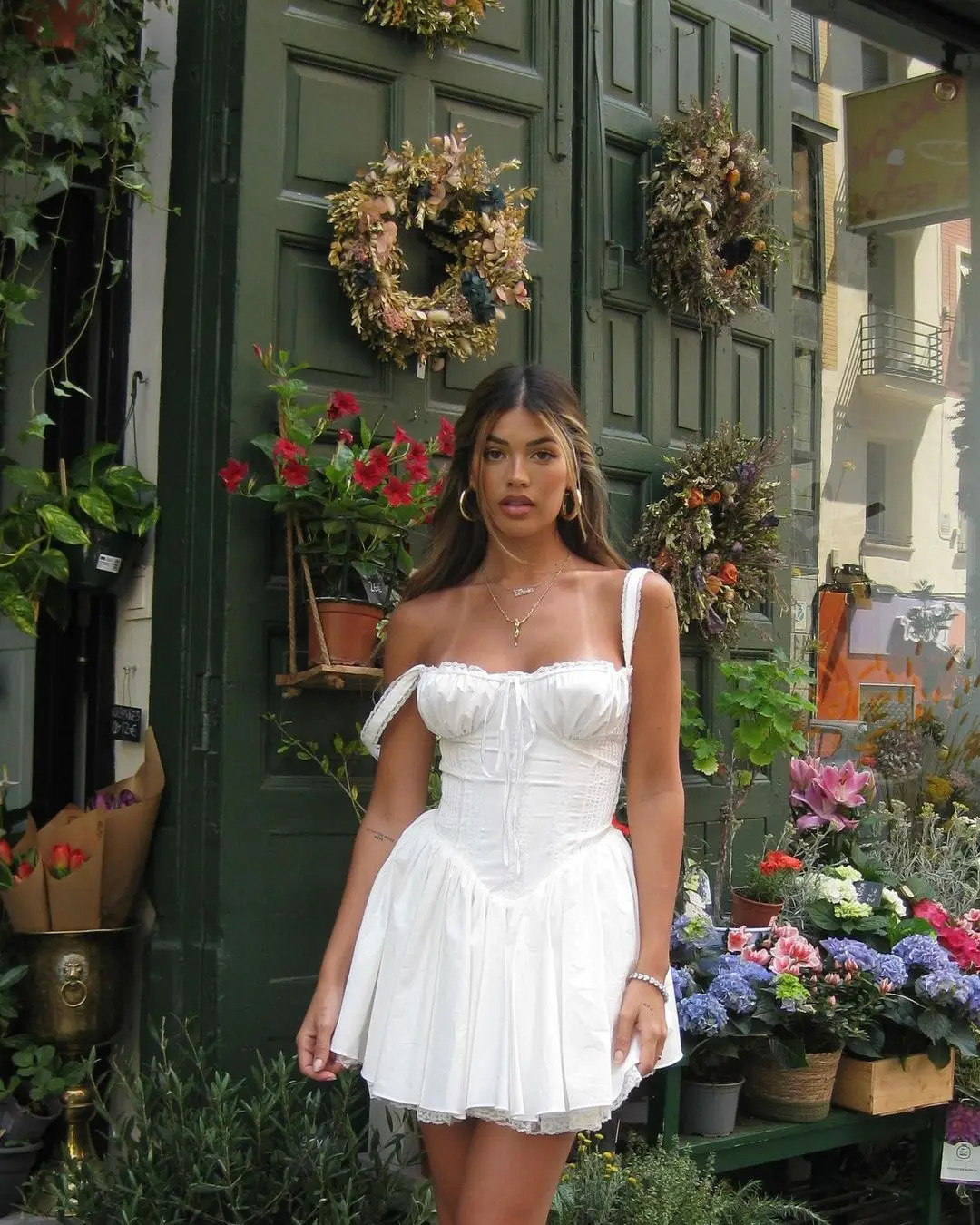 Elegant Women Summer Lace Floral Patchwork Corset Mini Dress Sleeveless Square Neck Tieup Short Tank Aline Flowy Party 250227