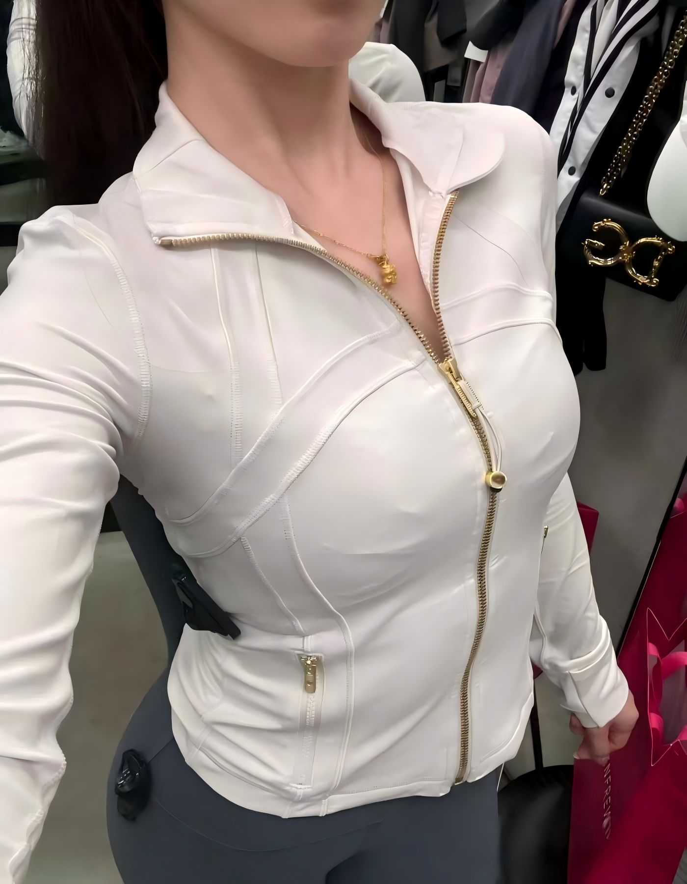 Lululiness Lemonly New Women's Definition Yoga Black Cream Gold Zipper Exercise Long Sleeve Fiess Gym Exposed Sportswear pants Luluess Lemonly Jacket