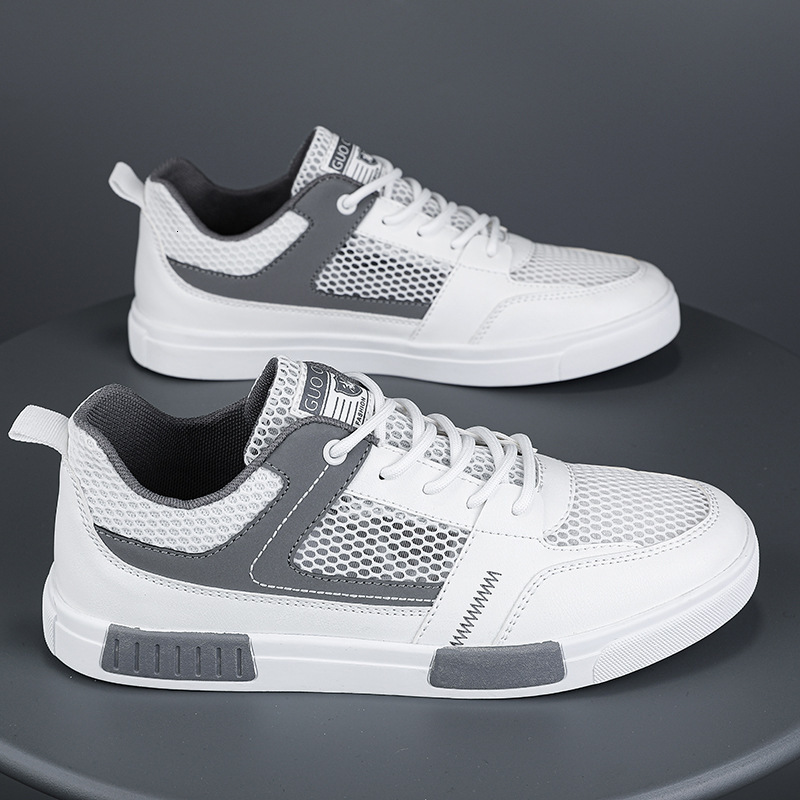 Mesh Summer Hollow Mesh Breathable Thin Board Men's Casual Versatile Height Increasing Anti Slip Sports Trendy Shoes