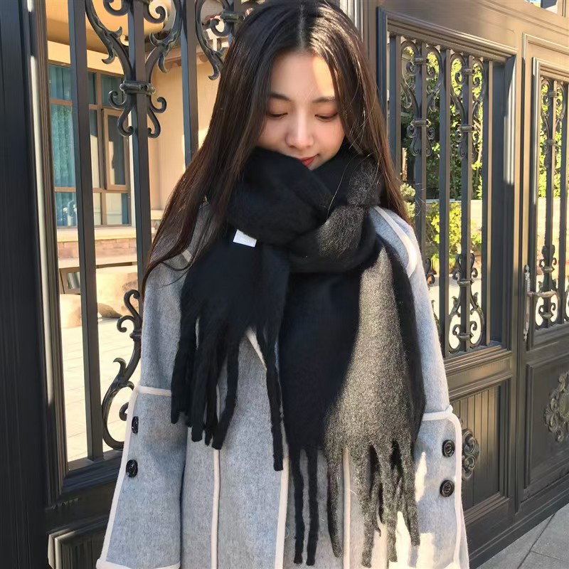 K027 2025 new home style solid color imitation cashmere scarf candy color soft student couple warm neck shawl