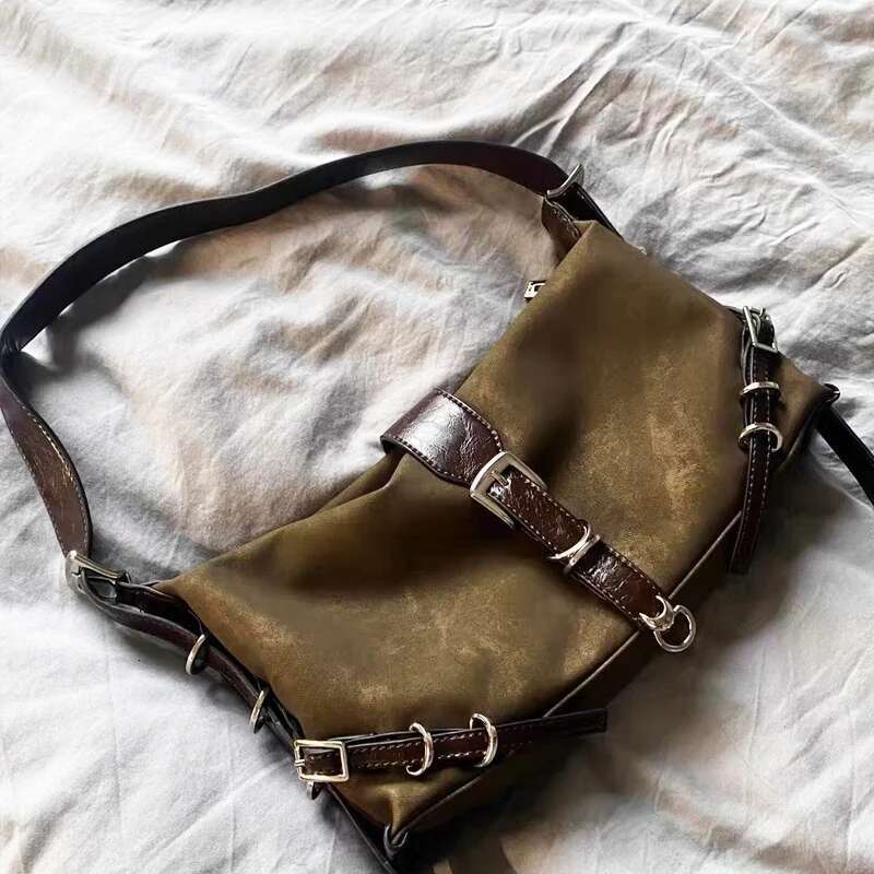 Vintage Bags For Womens Designer Handbags And Purses New In PU Belt Buckle Decoration Medium Underarm Shoulder