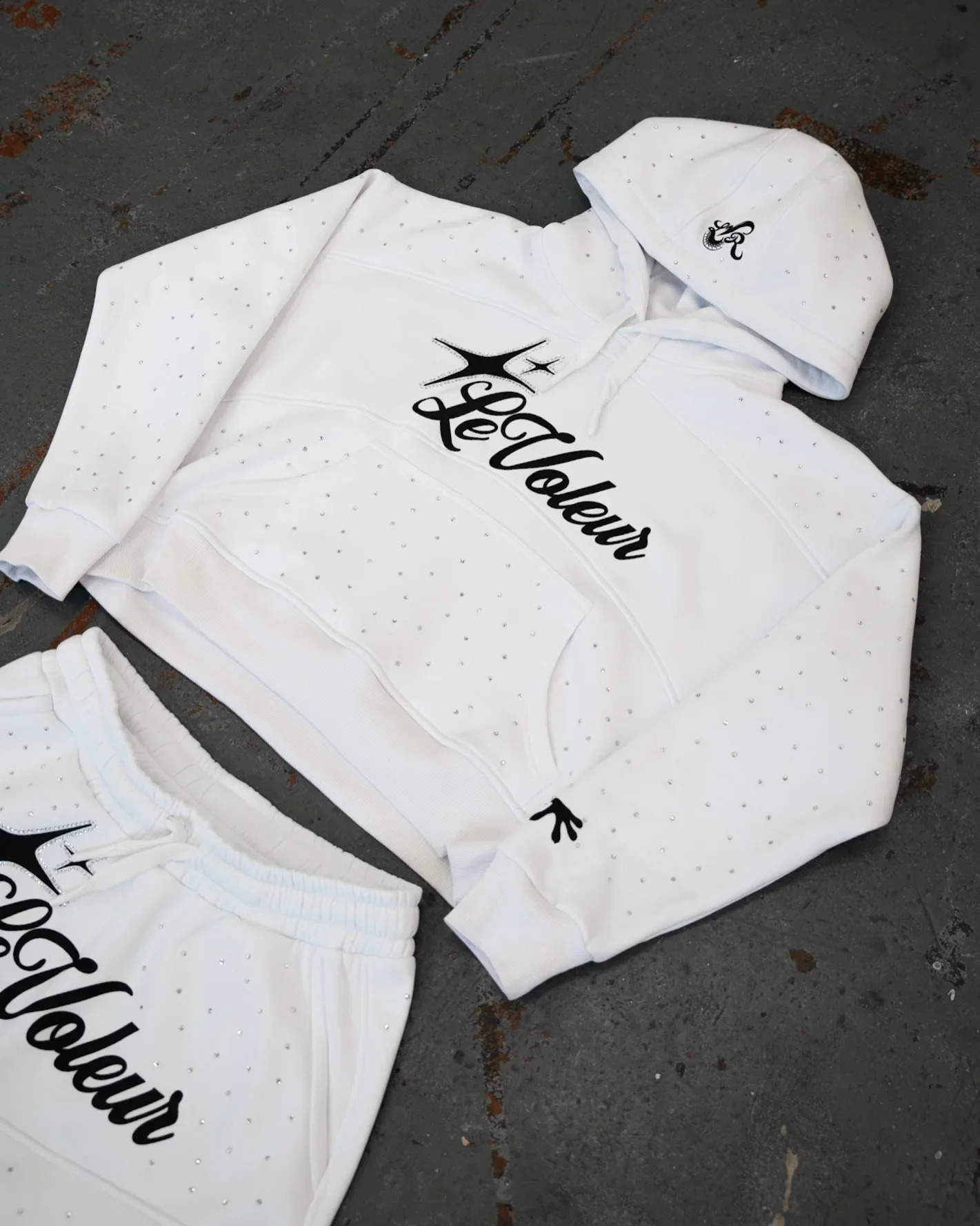 Letter Print Retro Oversized Hoodie Sweatshirt Two Piece Set Women Y2K Men Hip Hop Casual Sweatshirt Streetwear Set 250225