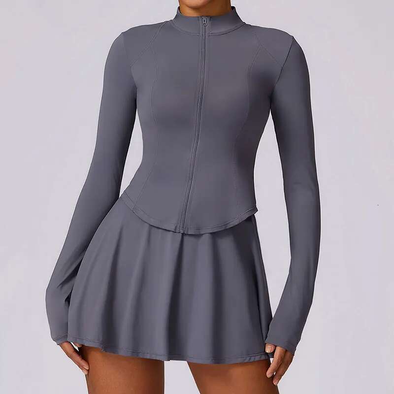 Two Piece Set Women Quick Drying Ice Shreds Running Badminton Tennis Skirt UV Resistant Long Sleeved Sunscreen Clothing