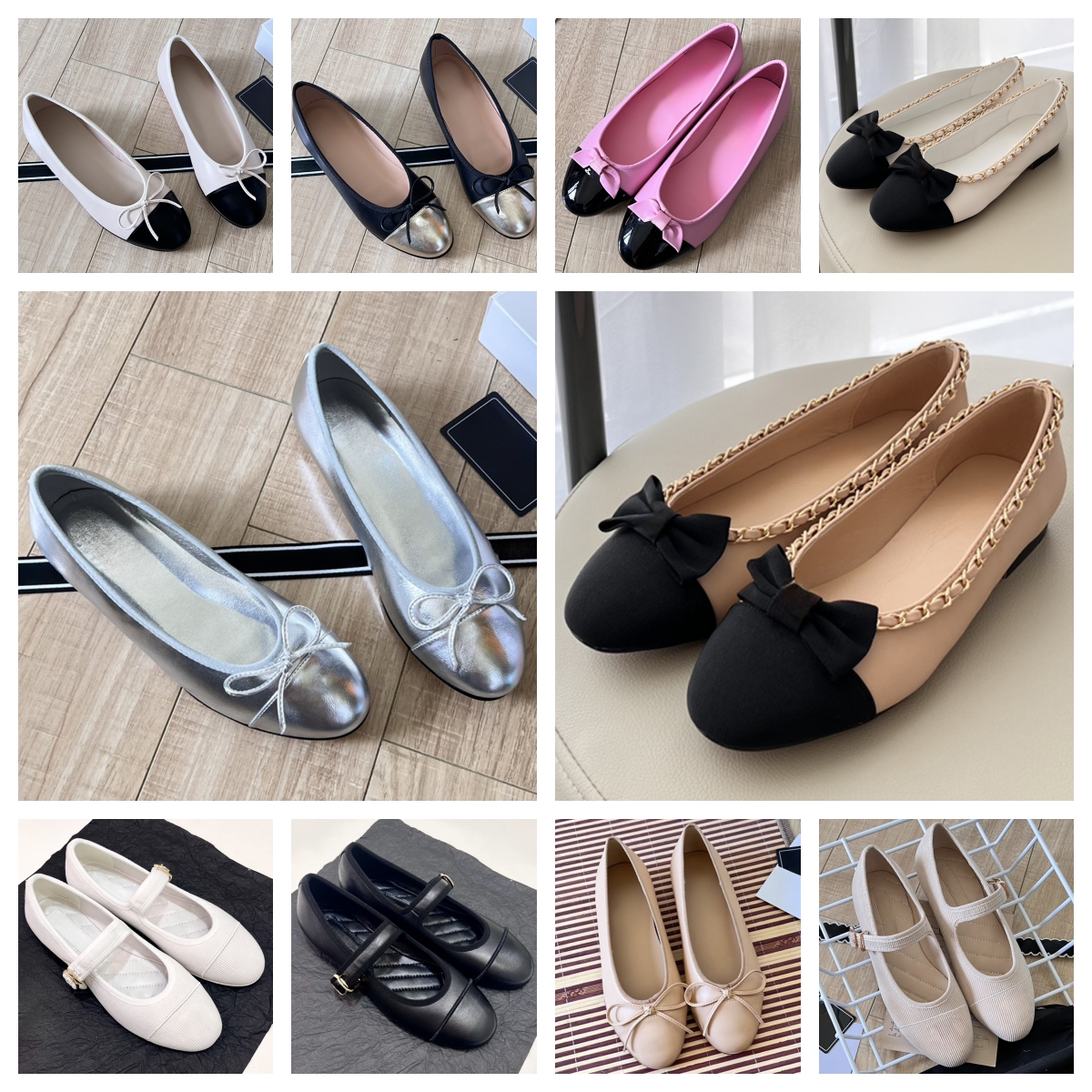 Designer womens ballet flats bow elegant dress shoes ladies flat boat shoe eu35-40