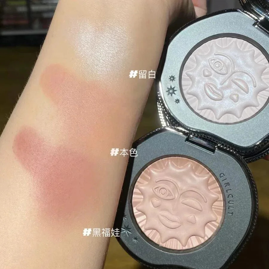 Girlcult Mood Blush Contour Highlighter Cute Makeup Cruelty-Free Powder Blush Face for a Shimmery or Matte Finish 250224