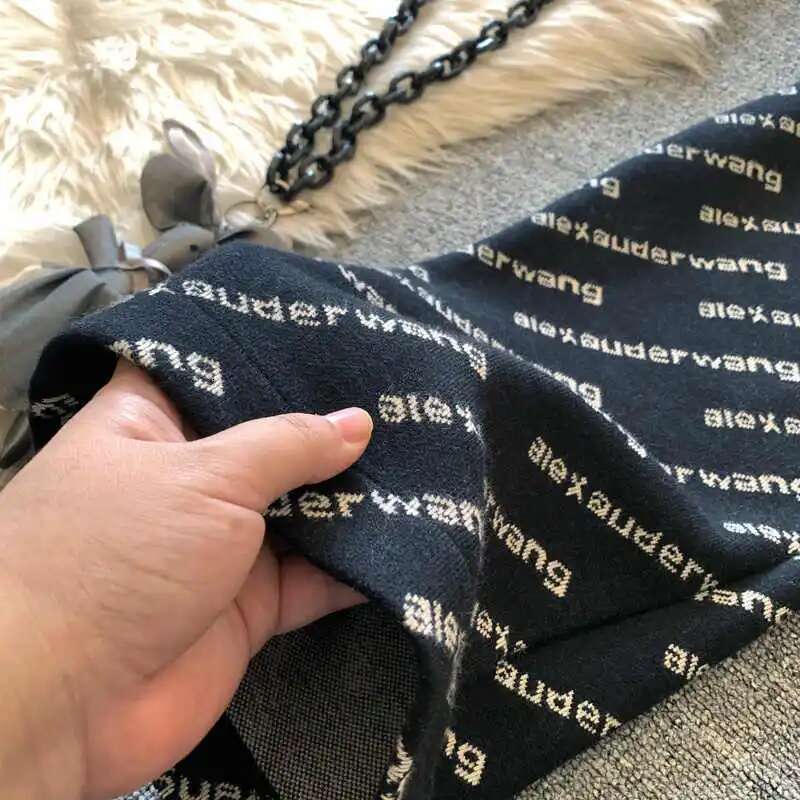 2025 New Autumn/Winter Wool Thick Wide Leg Designer Women's Fashion Letter Printed Straight Tube Fashion Office Women's Full Match High Wais