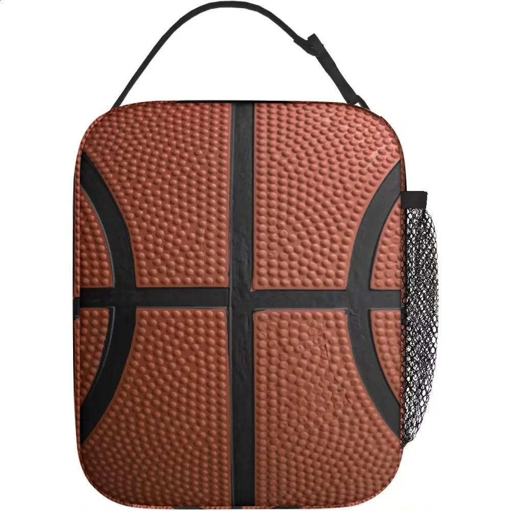 Basketball Lunch Bag for Women Men Insulated Reusable Lunch Box for Work Office School Picnic Portable Bento Tote Bag Cooler Bag 250228