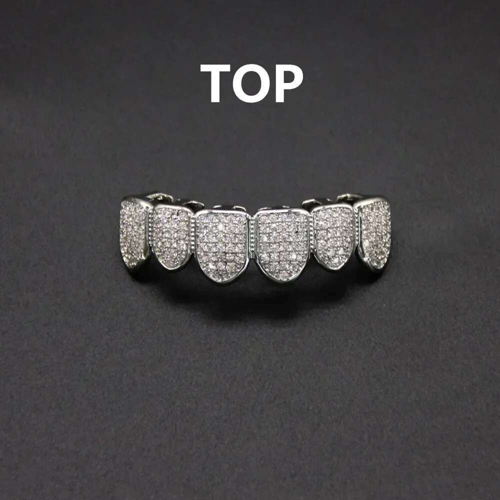 Grillz Set for Unisex Top Bottom Mouth Sier Color Teeth Grills Tooth Cap Removable Dental Fashion Body Jewelry