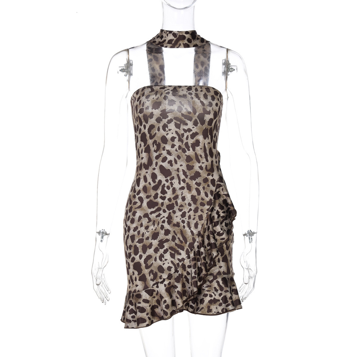 Hot Selling Women's Clothing New4 Autumn And Winter New Product Sexy Spicy Girl Print Strapless Ruffle Edge Dress