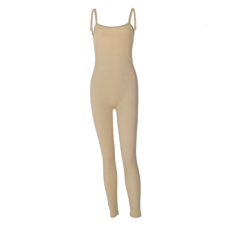 Feng Women's New4 Summer New Product Fashionable And Sexy Backless Fit Solid Color Slim Strap Jumpsuit