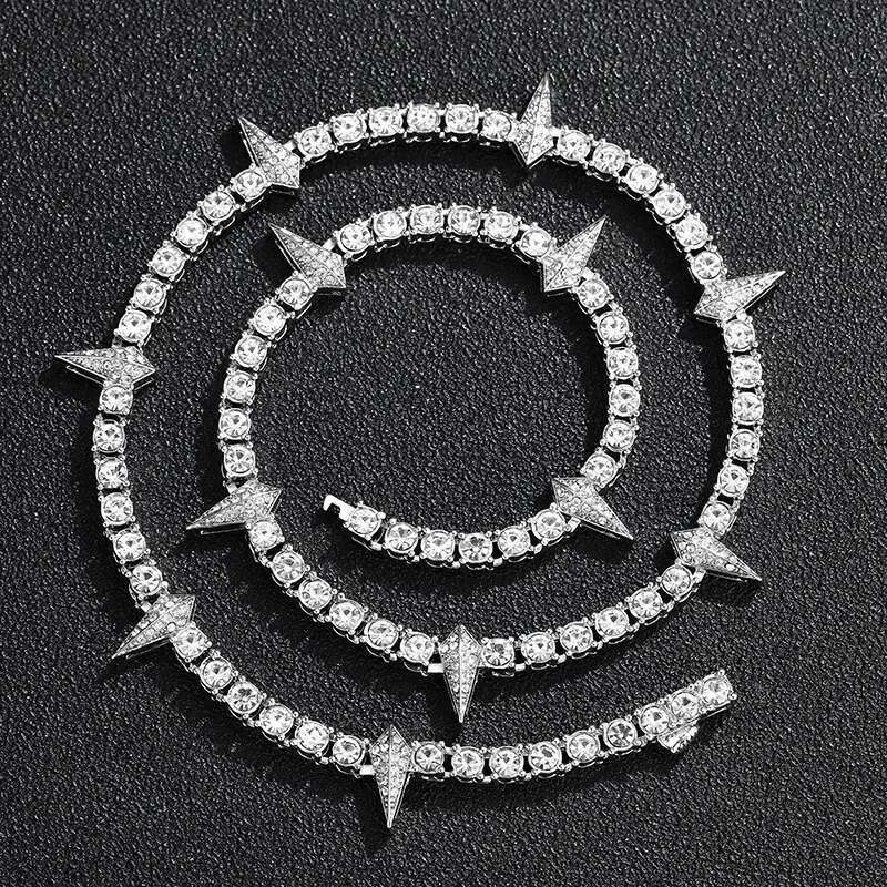 4MM Tennis Chain Dropwater Shape Iced Out Rhies Bg Necklaces For Men Women Hiphop Choker gift men necklace