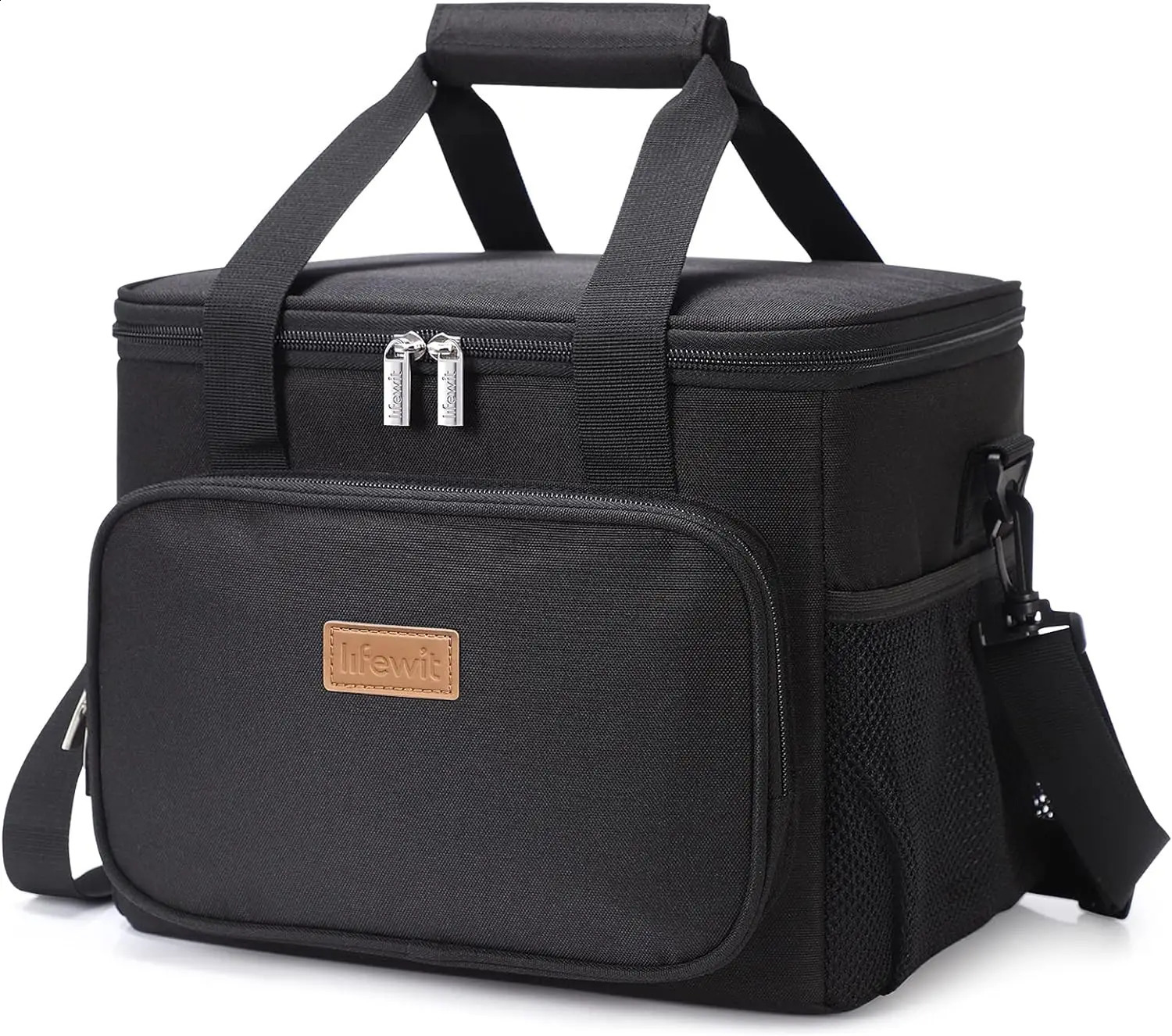 Lifewit Large Lunch Bag Insulated Lunch Box Soft Cooler Cooling Tote for Adult Men Women Black 15L 250228
