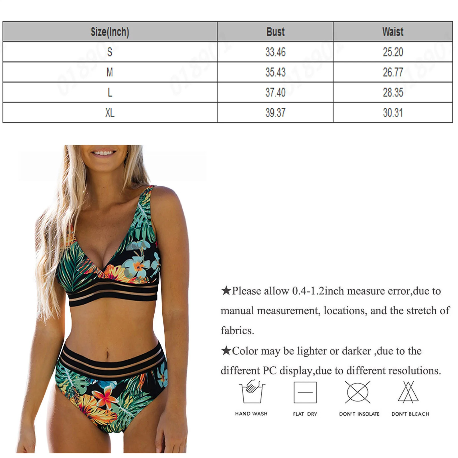 Bikini Set High Waisted Swimsuit 2 Piece Bathing Suit Retro Hawaii Print Swimwear Women bikini 250227