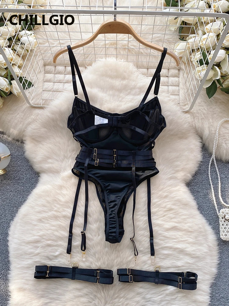 CHILLGIO Womens Lace Tight Underwear Fashion Tight One Piece Combination Tight jumpsuit Thin Sexy Fashion Intimate Mesh jumpsuit 250225