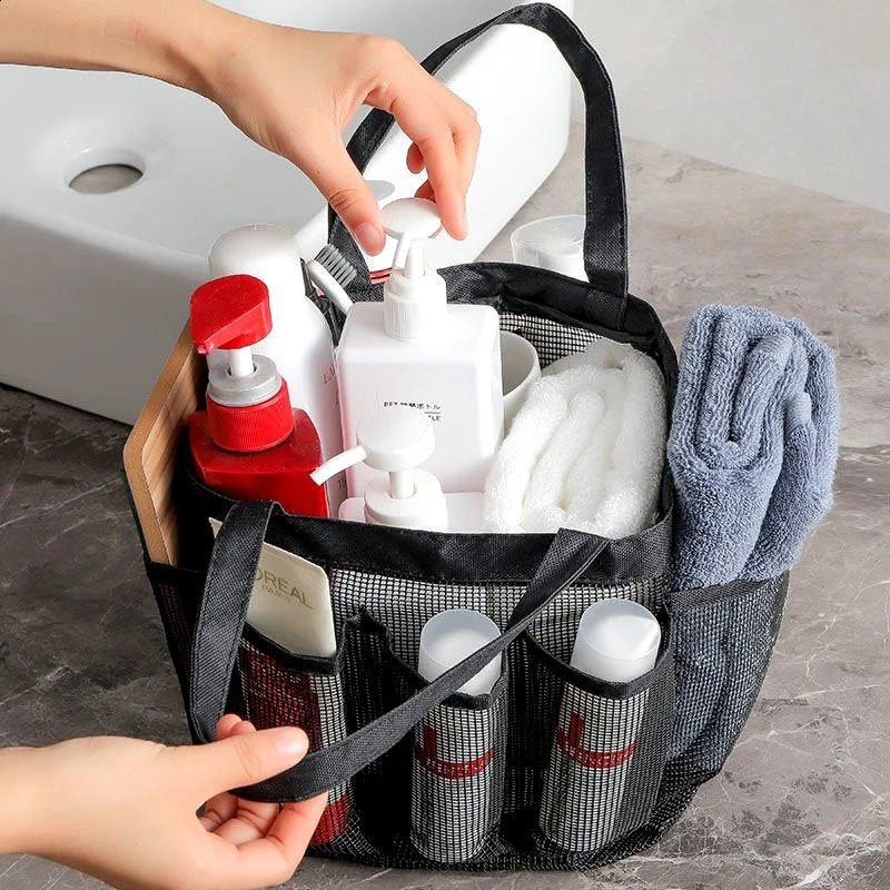 Portable Mesh Shower Caddy Tote Beach Bag Travel Storage Wash Bag Swimming Bath Bag Suitable for Outdoor Camping Quick Dry Tote 250305