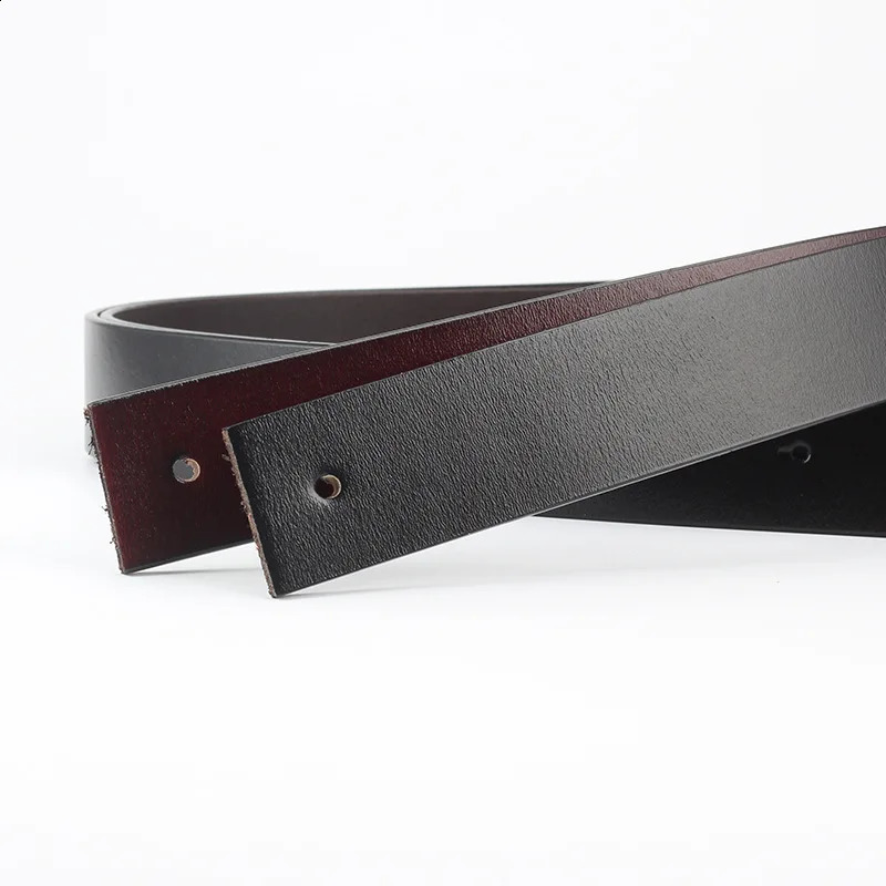 MYMC Mens Genuine Cowhide Leather Belt without Buckle DIY Belt Accessories High Quality Wild Belts Gift 250227