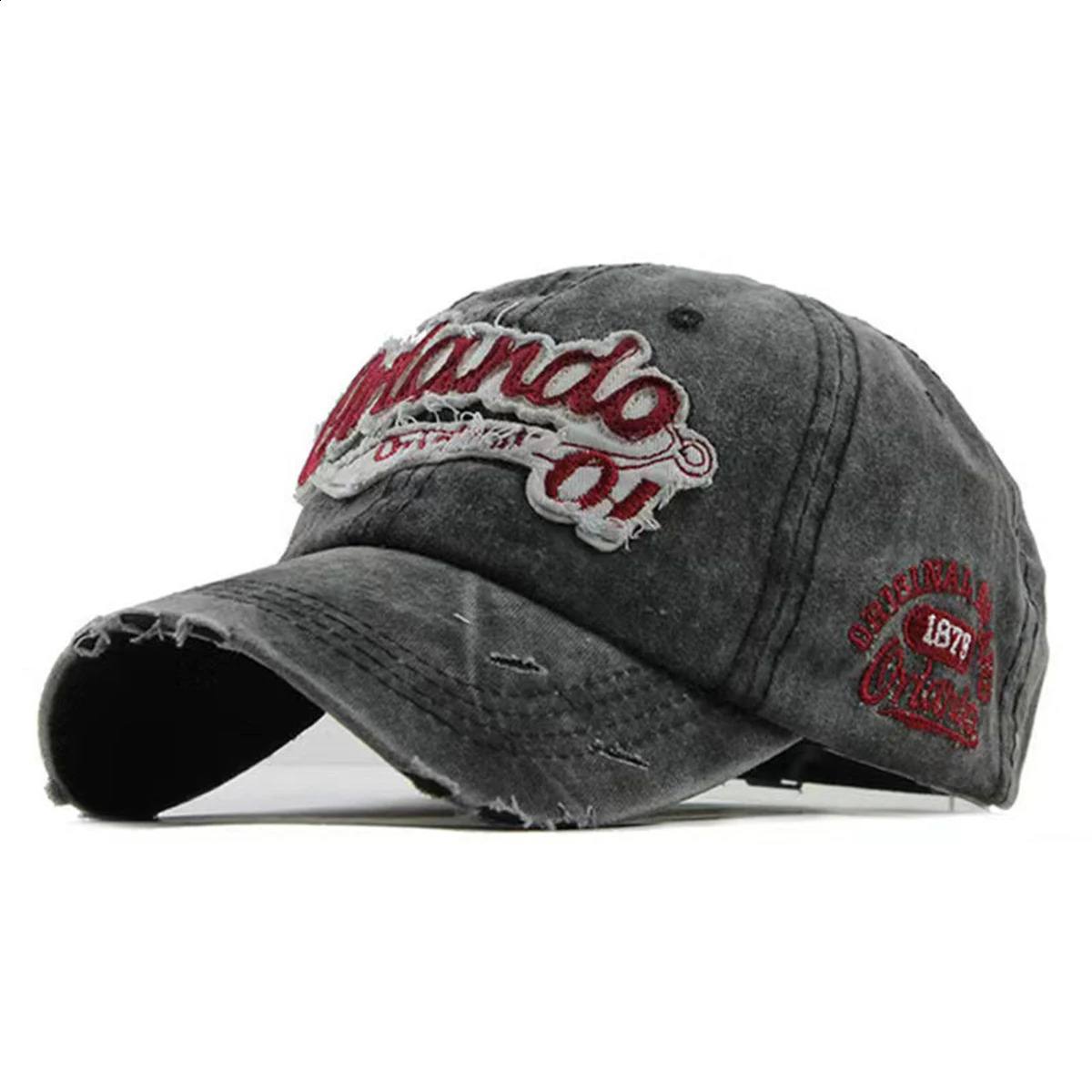 Unisex Orlando 01 letter embroidered washed baseball cap spring and autumn outdoor adjustable casual sun protection 250228