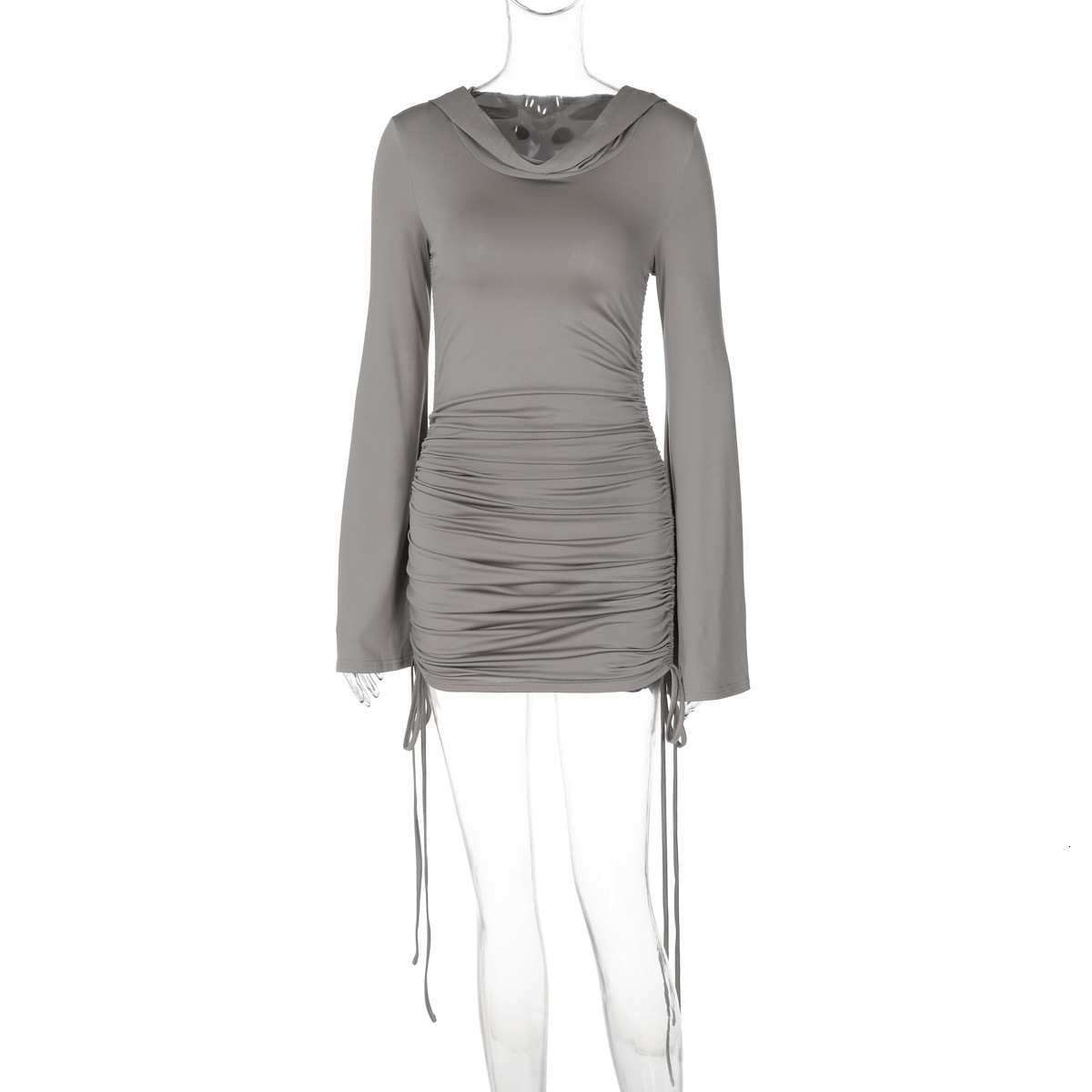 Hot Selling Women's Clothing New4 Autumn New Product Fashionable And Sexy Slim Fit Drawstring Hooded Hip Hugging Dress For Women