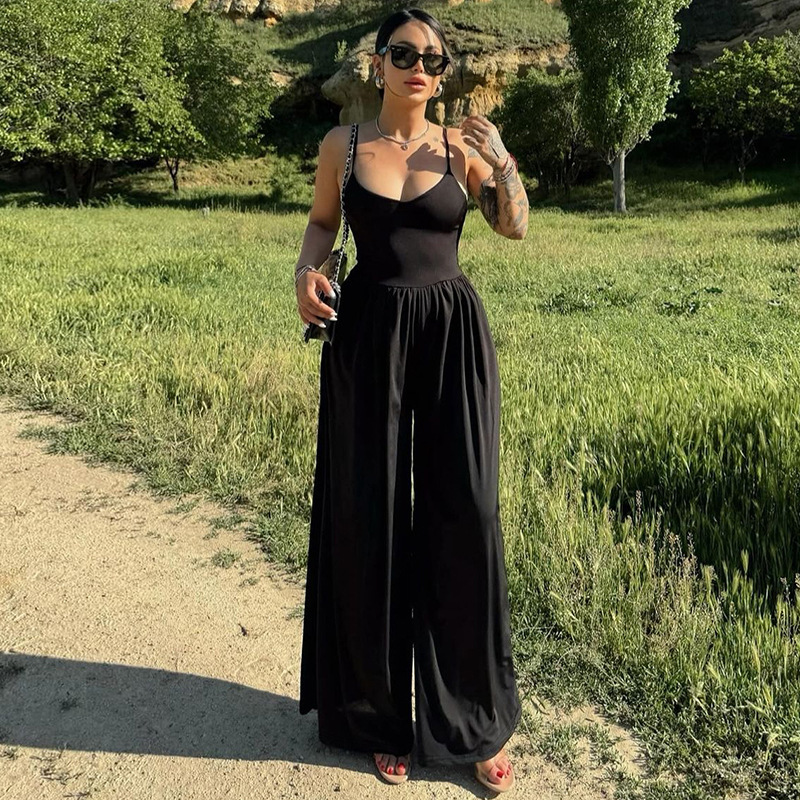 Hot Selg Women's Clothing In The Summer Of New4, New Fashionable And Sexy Backless Camisole Loose Jumpsuit