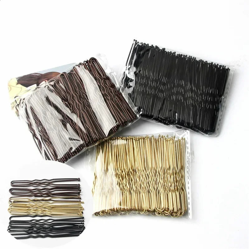 50PcsBag Women U Shaped Metal Hair Pins Alloy Girls Waved Clips Bridal Headwear Accessories 567cm 250218