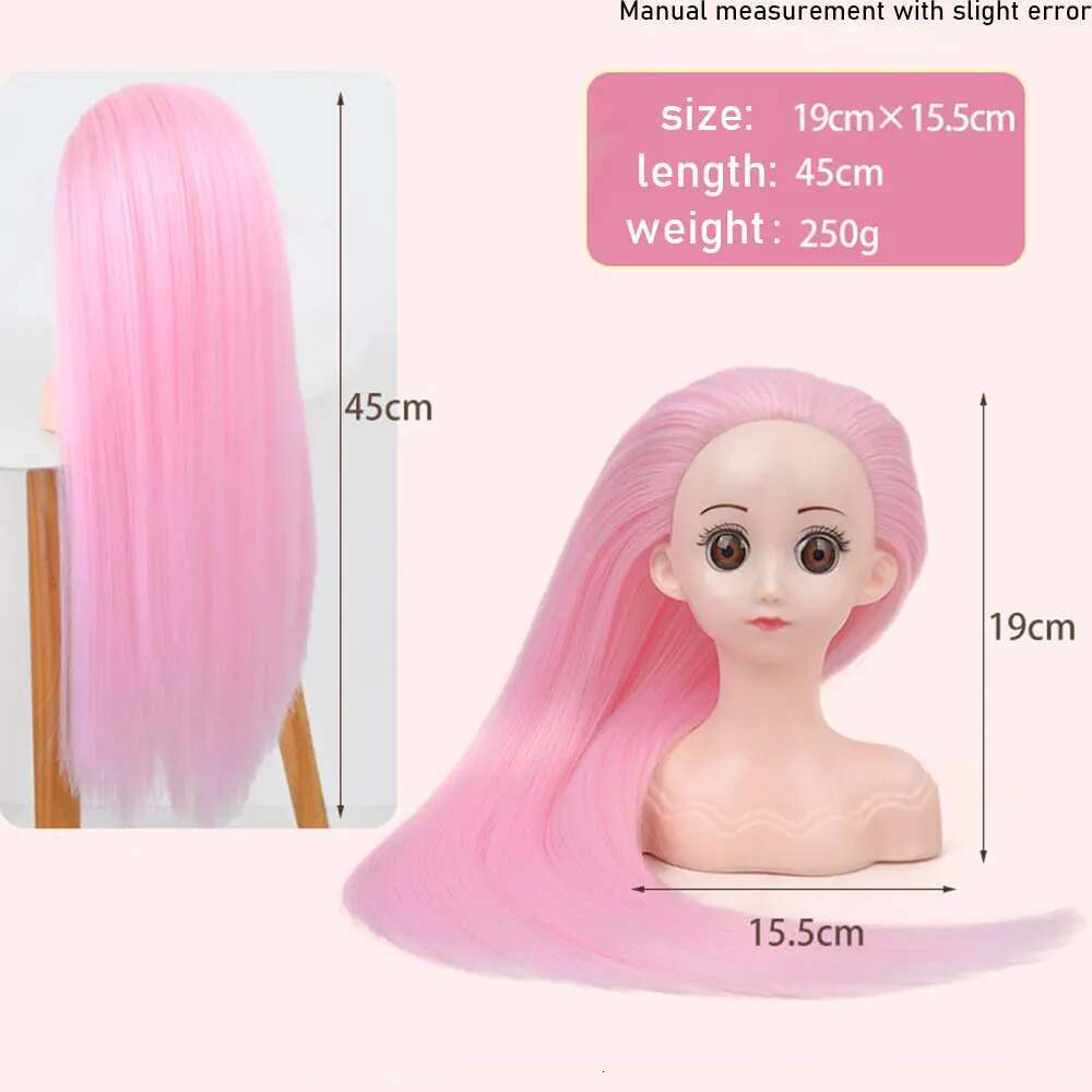 With Manikin Doll For Styg And Braiding Practice Synthetic Training Cute Mannequin Head Hair