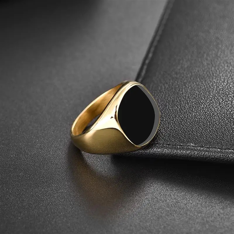 High Quality Stainless Steel Ring Punk Rock Signet Ring For Men Fashion Jewelry Wedding Gift Wholesale Drop 250227