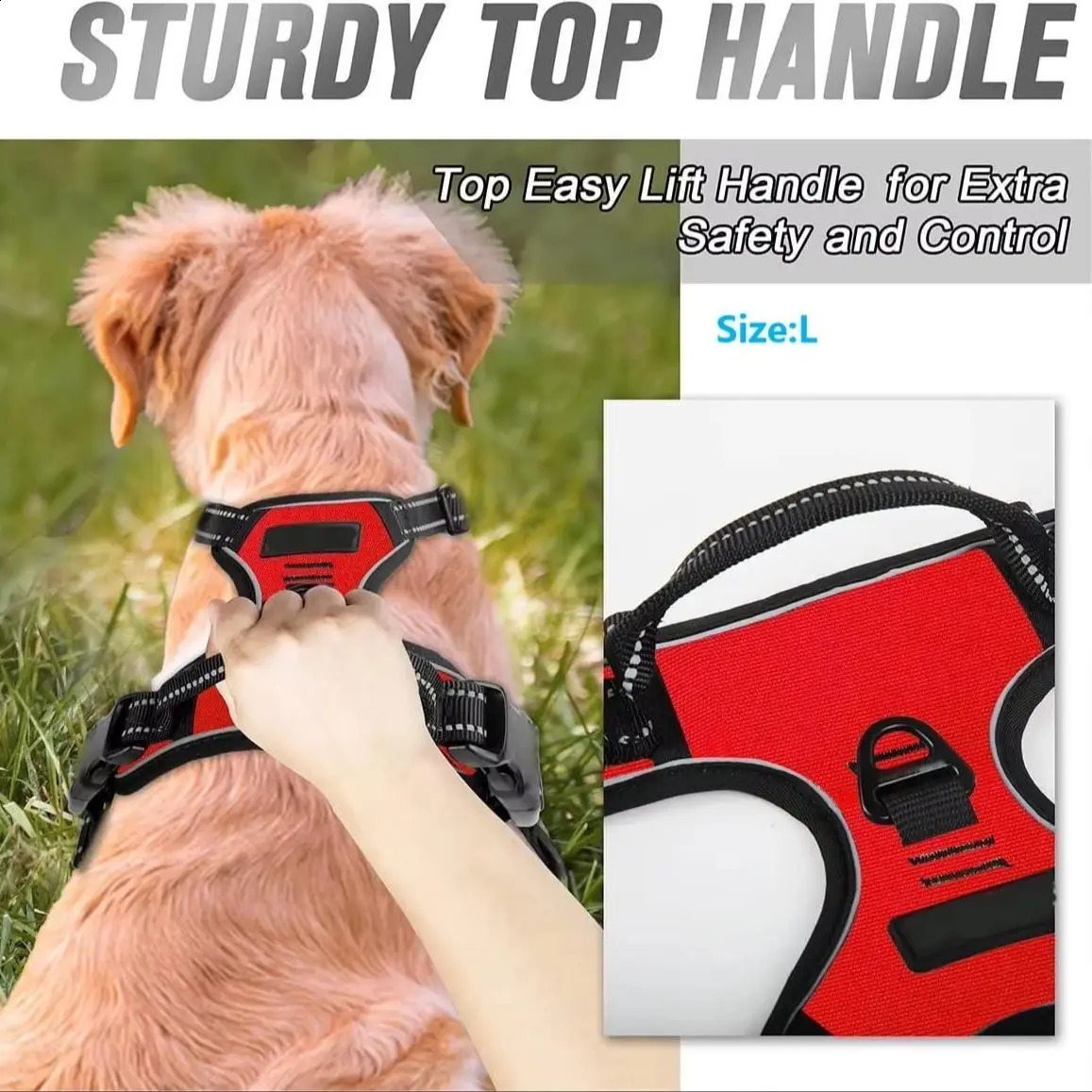Dog Harness No Pull Reflective Dog Harness Vest with Easy Control Handle For Small Large Dogs Outdoor walking Training Supplies 250224