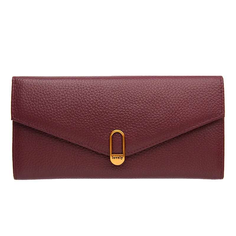 Women's Genuine 2025 New Change Card Position Head Layer Soft Leather Wallet Thin Edition Can Hold Mobile Phone