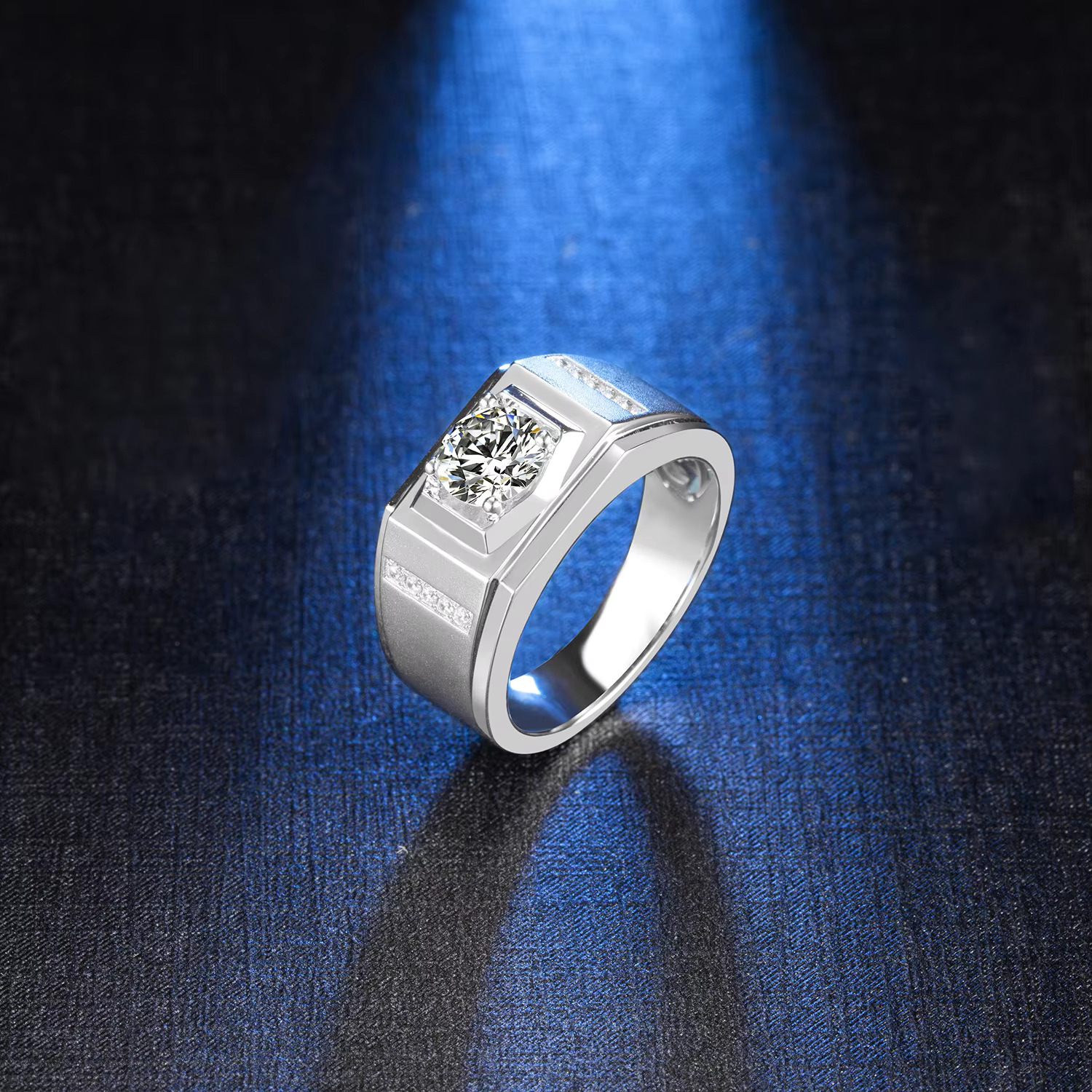 VVS GRADE D Sterg Sier Man Ring d Color Moissanite Men Jewelry
