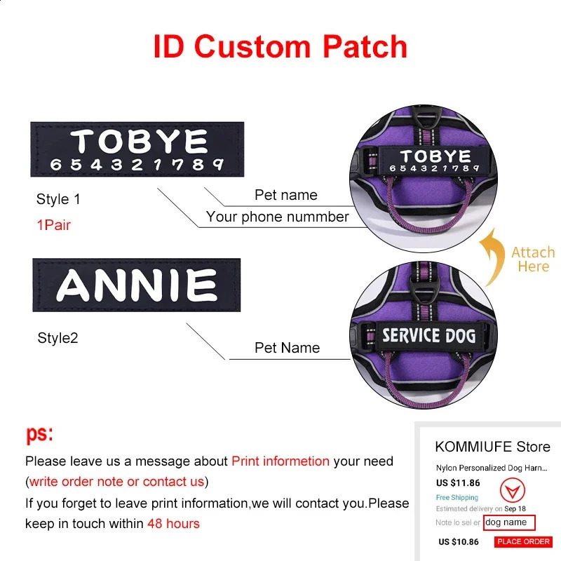 Nylon Adjustable Dog Harness Personalized Dog Harness Vest Reflective Breathable Pet Harness Leash For Small Medium Large Dogs 250224