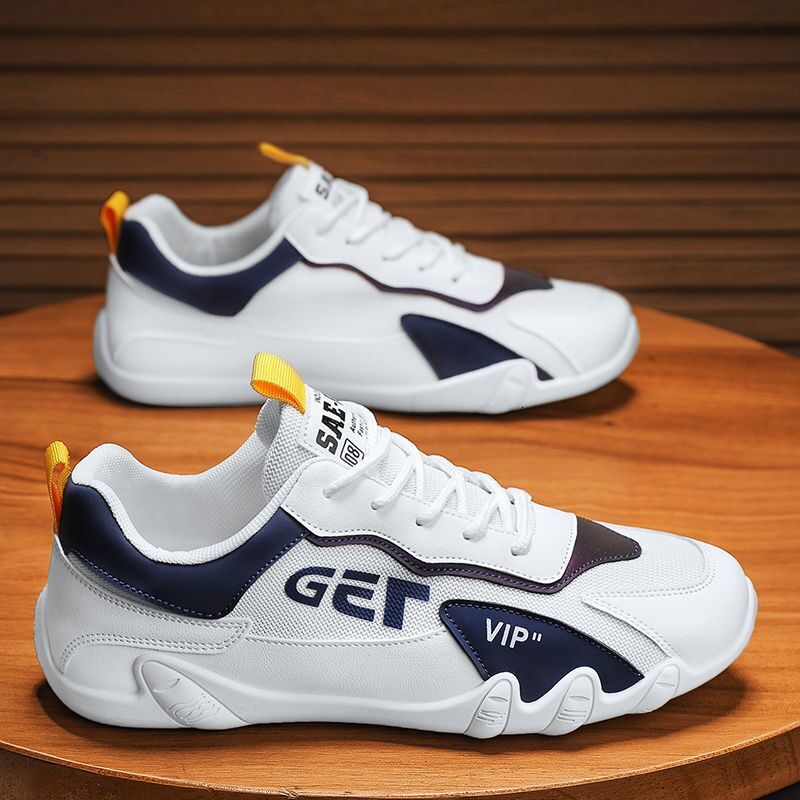 2025 Summer Breathable Canvas Anti Slip White Shoes For Men's Daily Versatile White Sports Board Shoes Outdoor Training Fashion Shoes