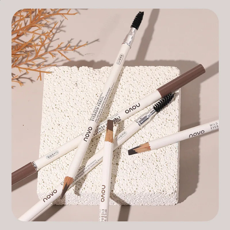 Novo Eyebrow Pencil Waterproof Long Lasting Natural Matte Brown Tint Shade Eyebrows Brush Makeup Beauty Cosmetics 250222