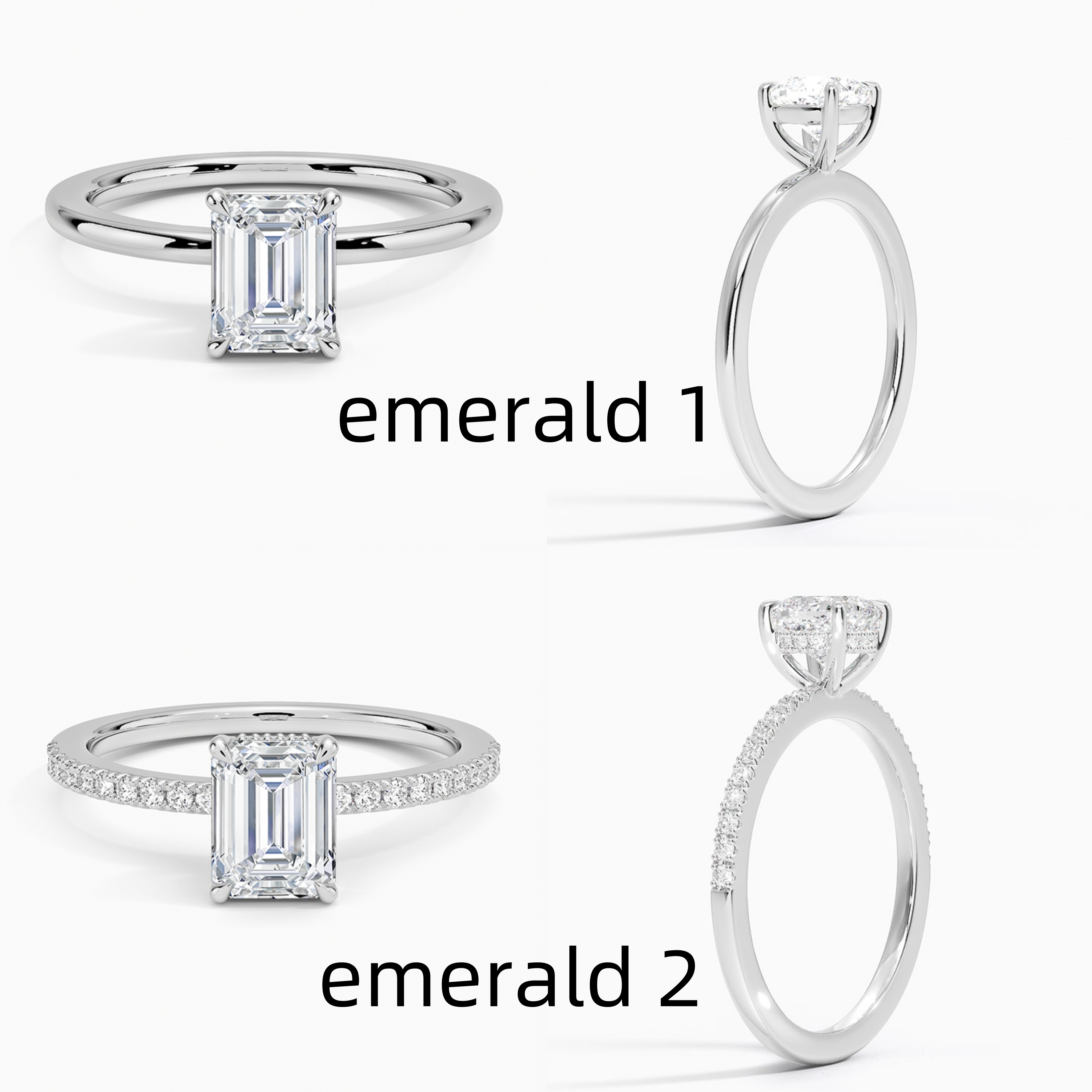 IGI 1CT DEF VS VVS2 Different Main Gemstone Designs Fine 14k White Gold Lab Grown Diamonds Jewelry Rings