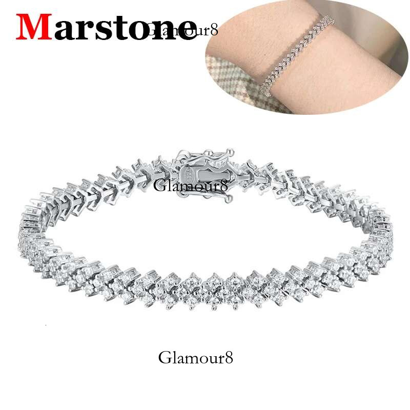 Full Moissanite D Color VVS Lady's Tennis S Sterg Sliver Plated White Gold Bracelet for Women