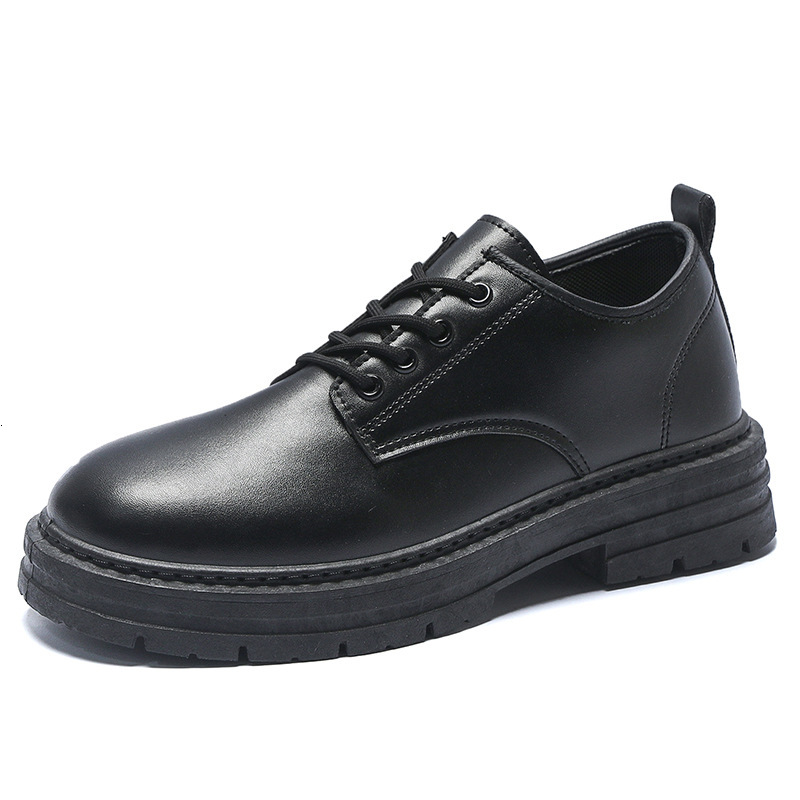 Douchuan Spring And Autumn New Martin Men's English Style Black Short Boots Versatile Casual Low Top Trendy Small Leather Shoes