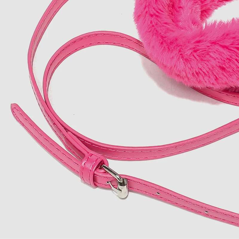 Fashion Faux Fur Small Tote Bags For Women Designer Handbag And Purse New In Letter Cartoon Bear Top Handle Shoulder