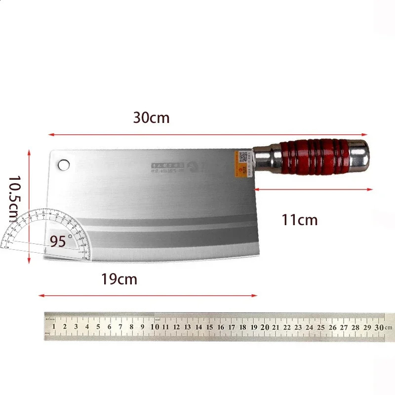 Razor Sharp Cleaver Knife Stainless Steel Chefs Knife Chinese Kitchen Knife Meat Cleaver 7.5 inch Blade Wood Handle Knife 250226