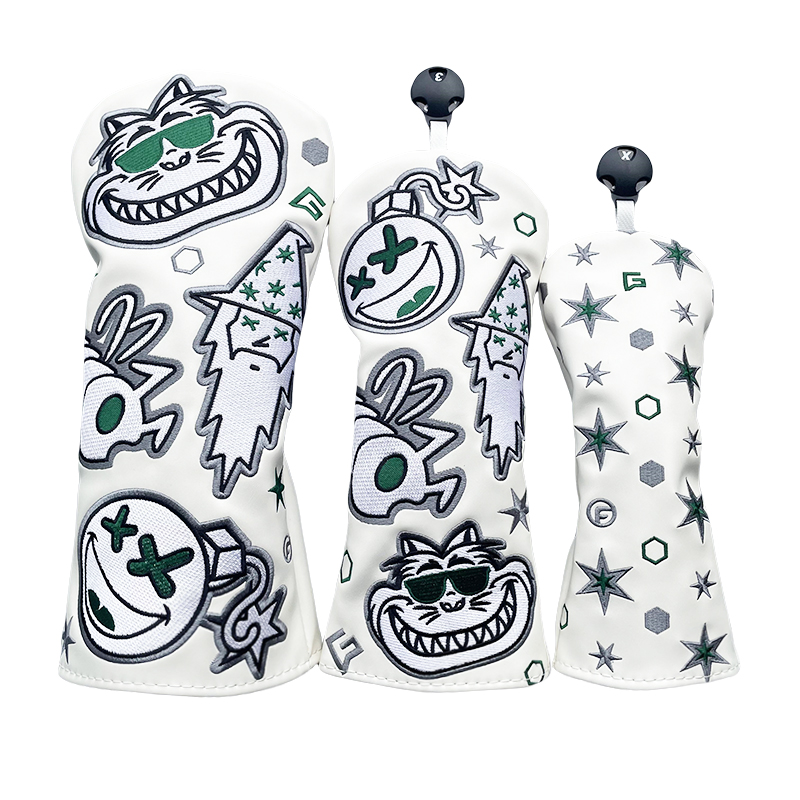 Golf Club Headcovers Wizard Bug Cats Fashion cut Driver Fairway Hybrid Cover Waterproof Protector Set Soft Durable Golf headCovers