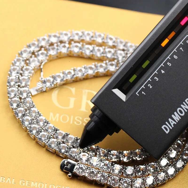 1pc S Sterg Sier With 45.9-112.00CT Necklace Gift 3-6.5 Mm D Color VVS1 Round Cut Moissanite Tennis Ne